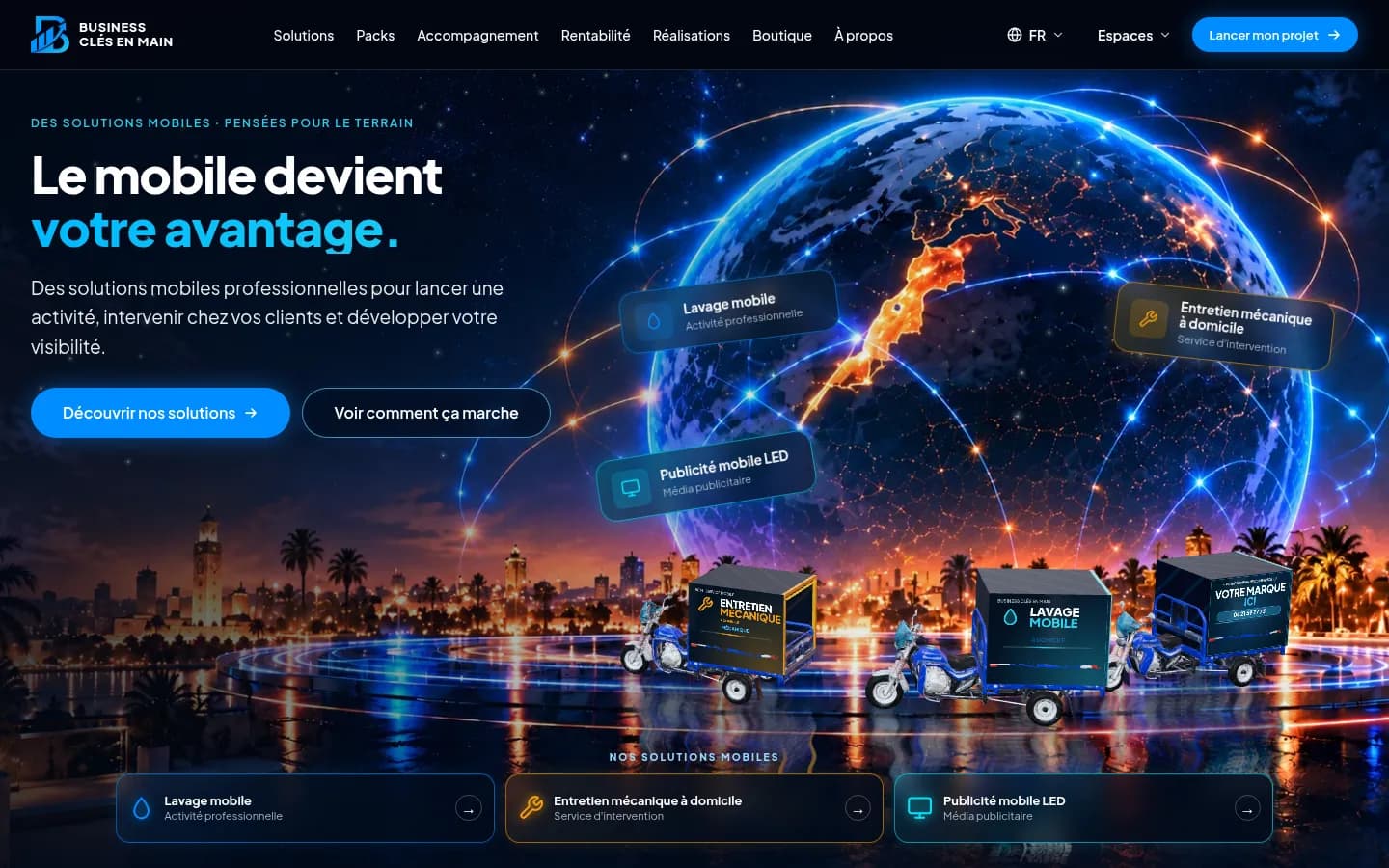 Page d'accueil du site Business Clé en Main