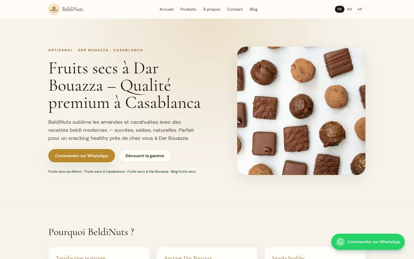 Page d'accueil du site Beldinuts