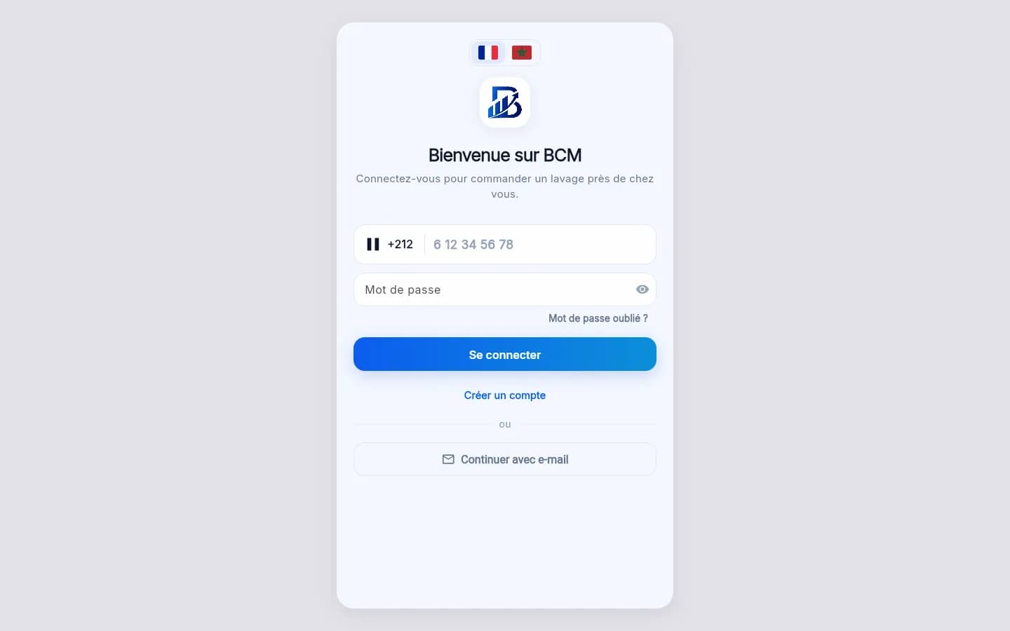 Page d'accueil du site Lavage à Domicile